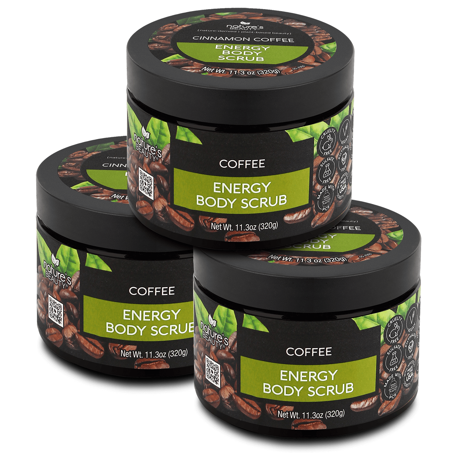 Cinnamon Coffee Energy Body Scrub Nature's Beauty Body Care 