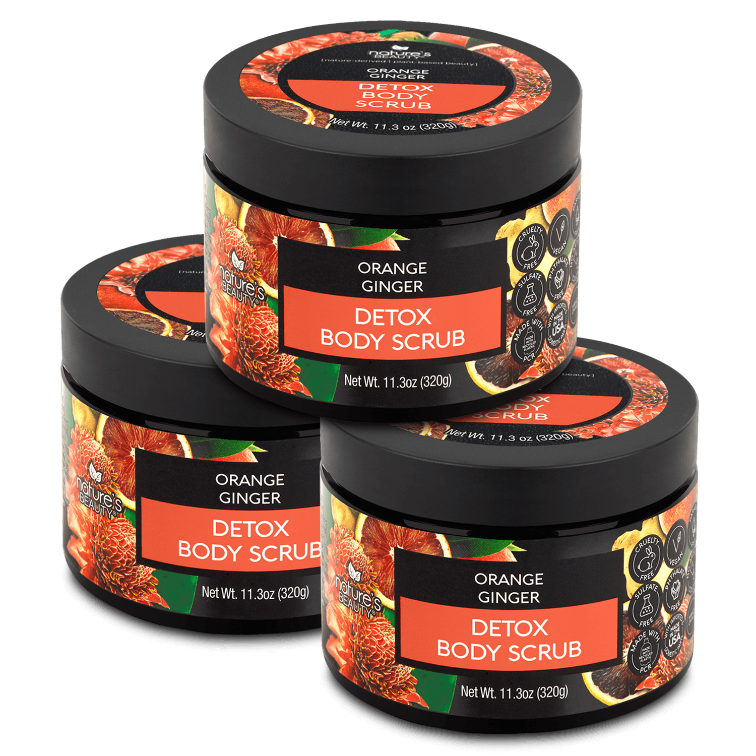 Orange Ginger Detox Body Scrub Nature's Beauty Body Care 