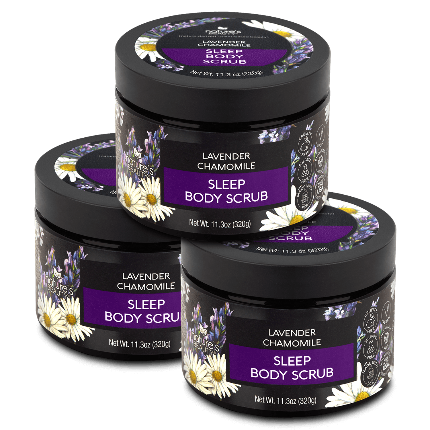 Lavender Chamomile Sleep Body Scrub Nature's Beauty Body Care Buy 2 Get 1 Free 
