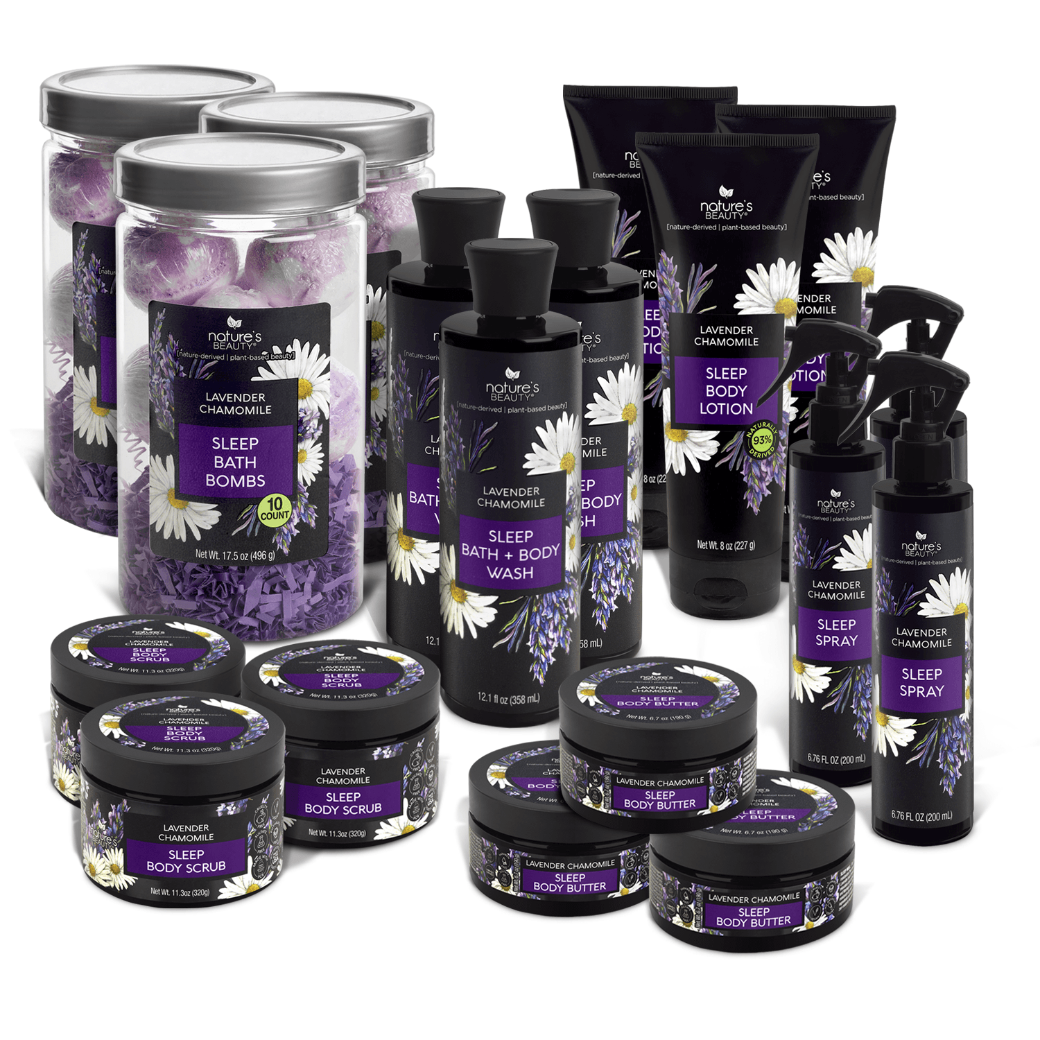 Lavender Chamomile Sleep Solution Set Nature's Beauty Body Care Buy 2 Get 1 Free 