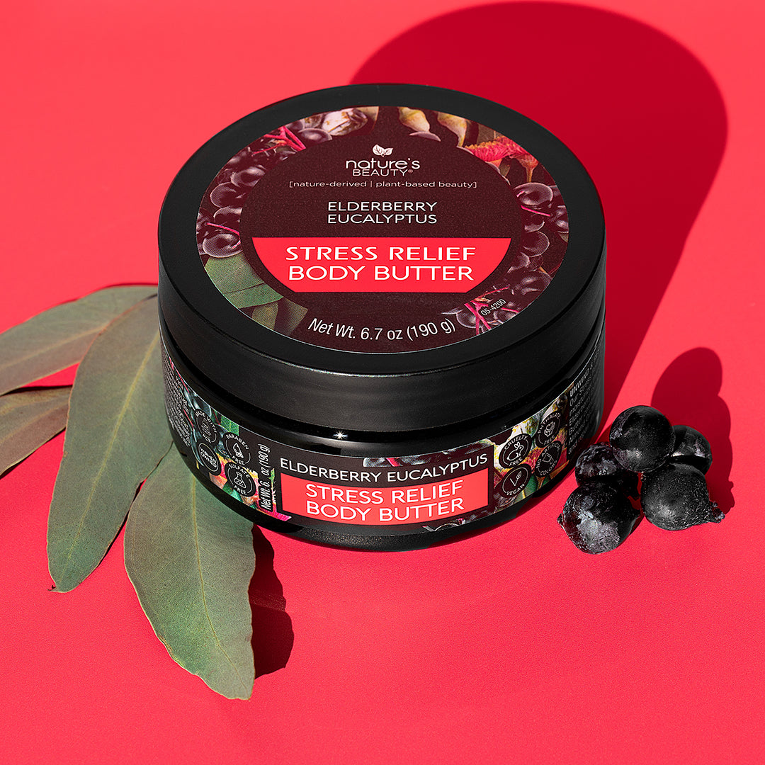 Elderberry Eucalyptus Stress Relief Body Butter Nature's Beauty Body Care 