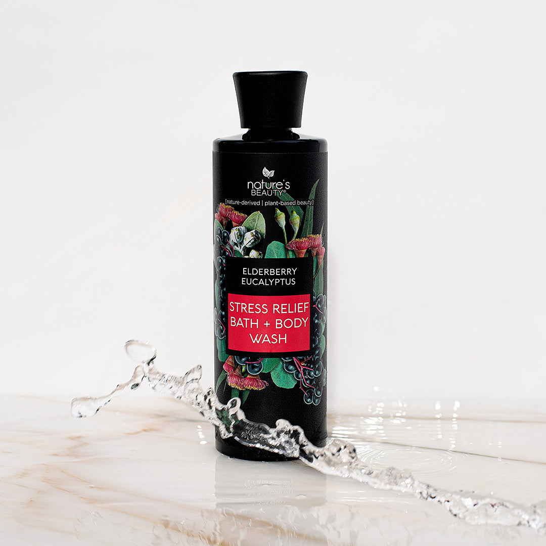 Elderberry Eucalyptus Stress Relief Bath + Body Wash Nature's Beauty Body Care 