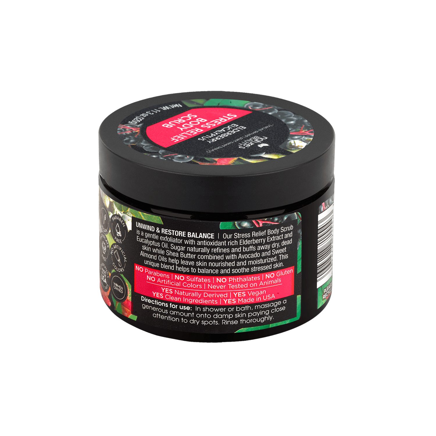 Elderberry Eucalyptus Stress Relief Body Scrub Nature's Beauty Body Care 